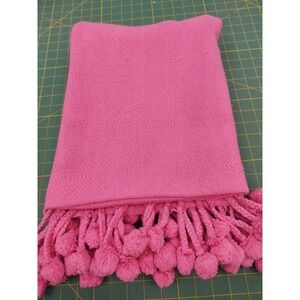 Karma Living  Hot Pink Woven Throw 63" x 50"  Braided Tassels